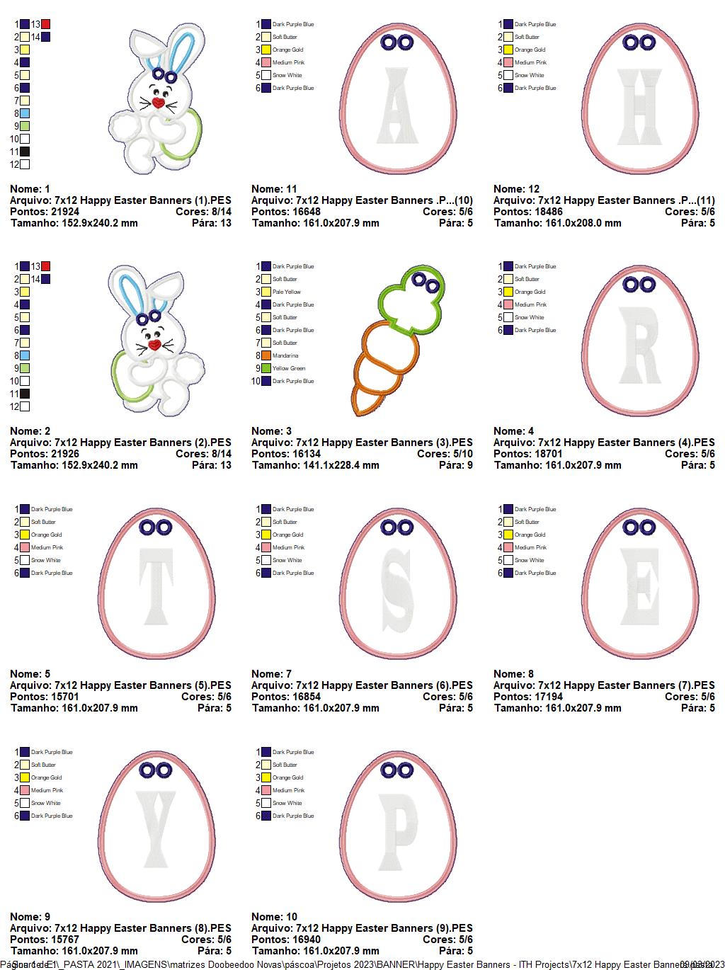 Happy Easter Banner - ITH Project - Machine Embroidery Design