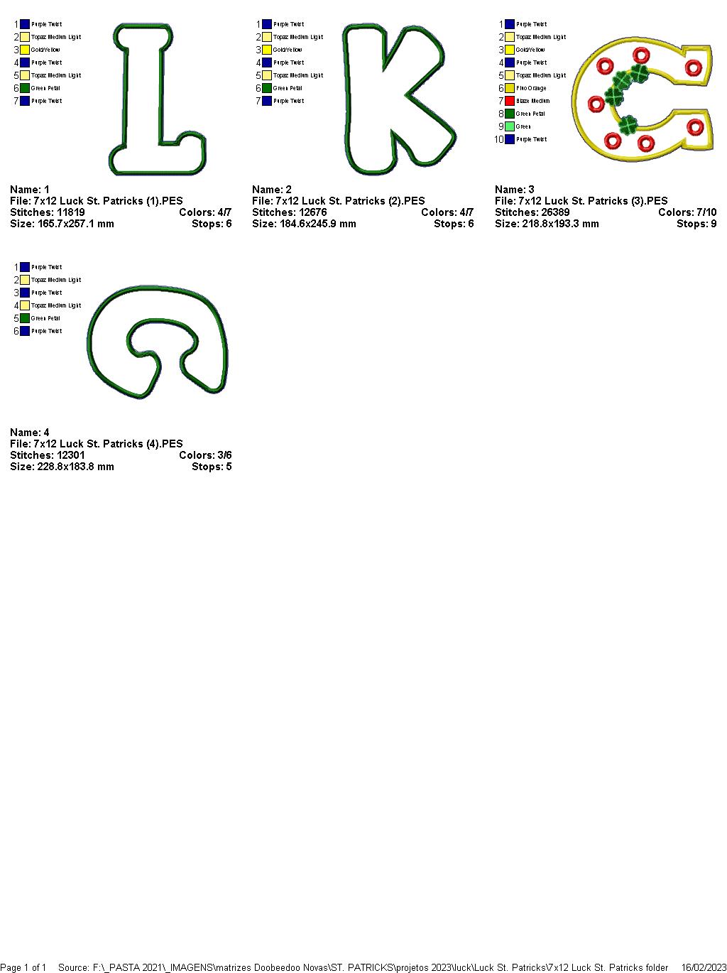 Luck Saint Patrick's - ITH Project - Machine Embroidery Design