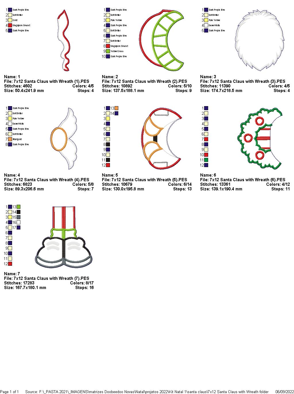 Santa Claus and Christmas Reindeer Set - ITH Project - Machine Embroidery Design