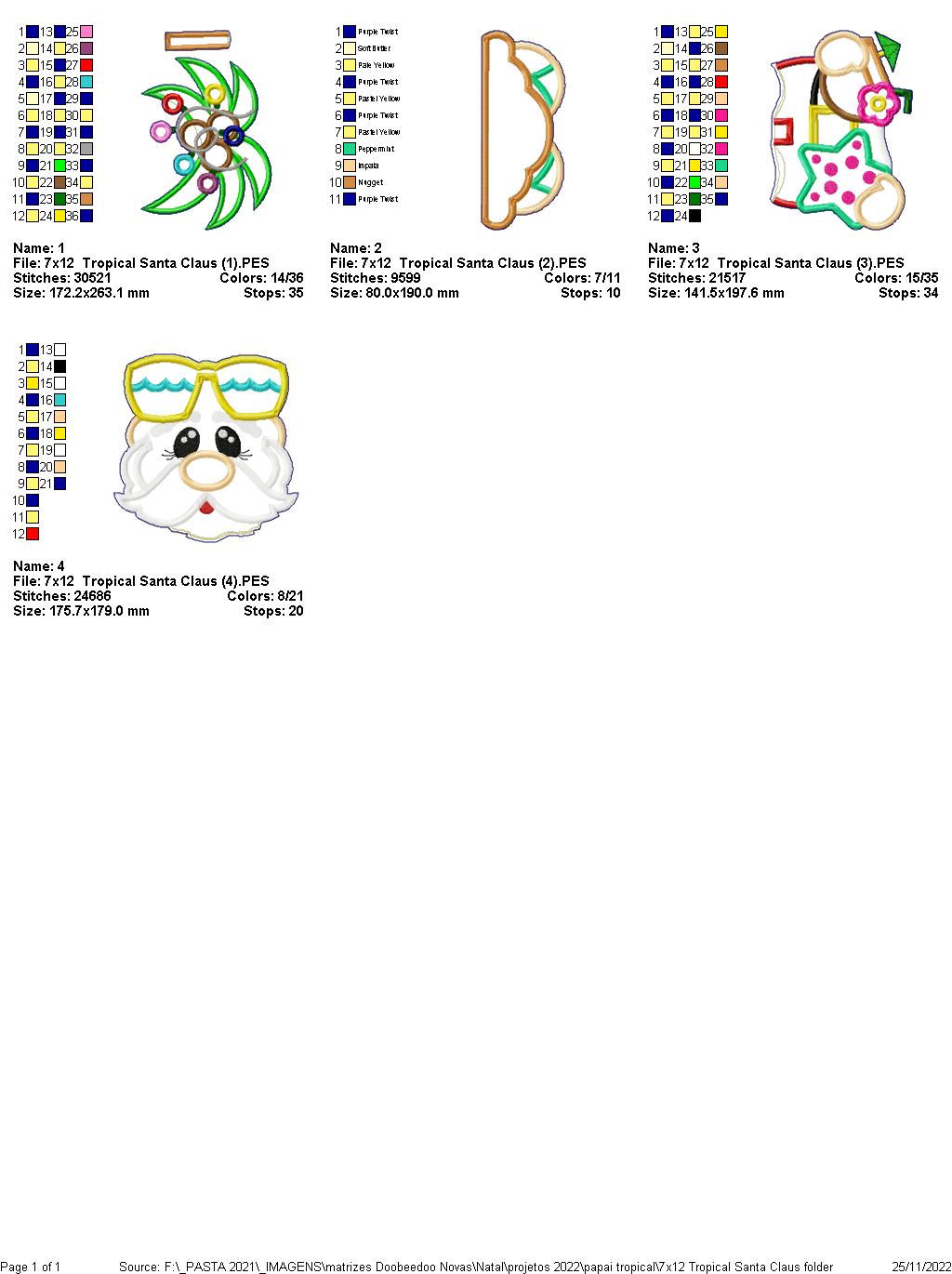 Tropical Santa Claus - ITH Project - Machine Embroidery Design
