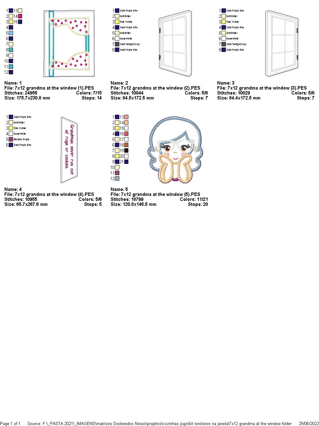 Grandma at the Window for Vase - ITH Project - Machine Embroidery Design