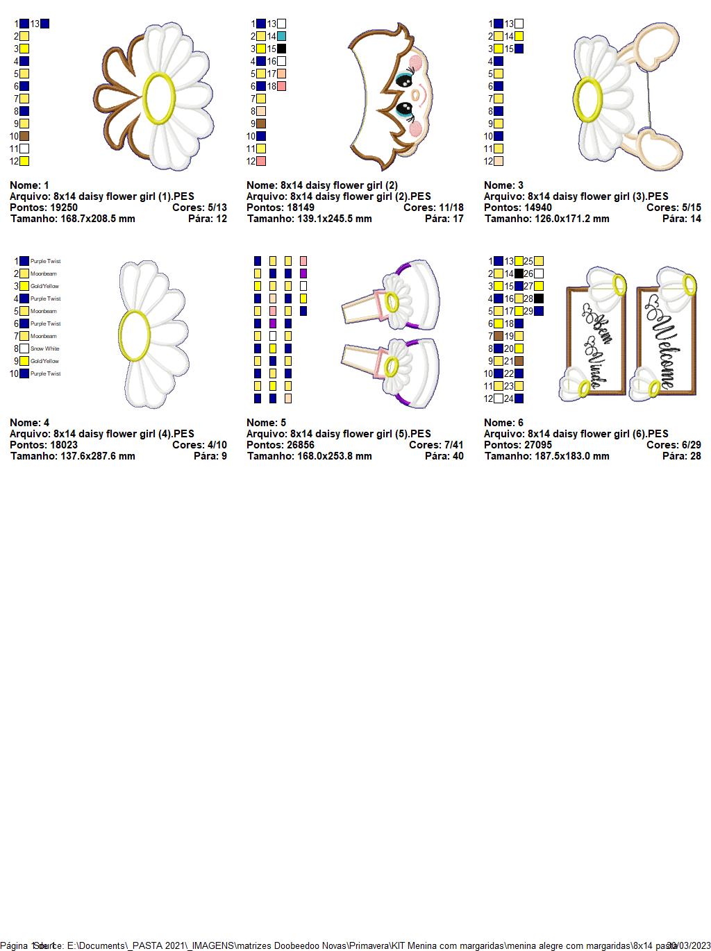 Cheerful Florist Daisy Spring - ITH Project - Machine Embroidery Design