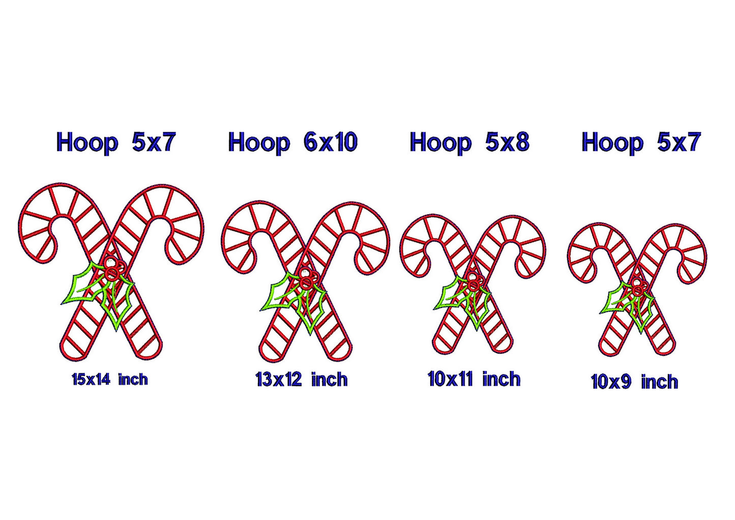 Santa Canes Christmas - ITH Project - Machine Embroidery Design