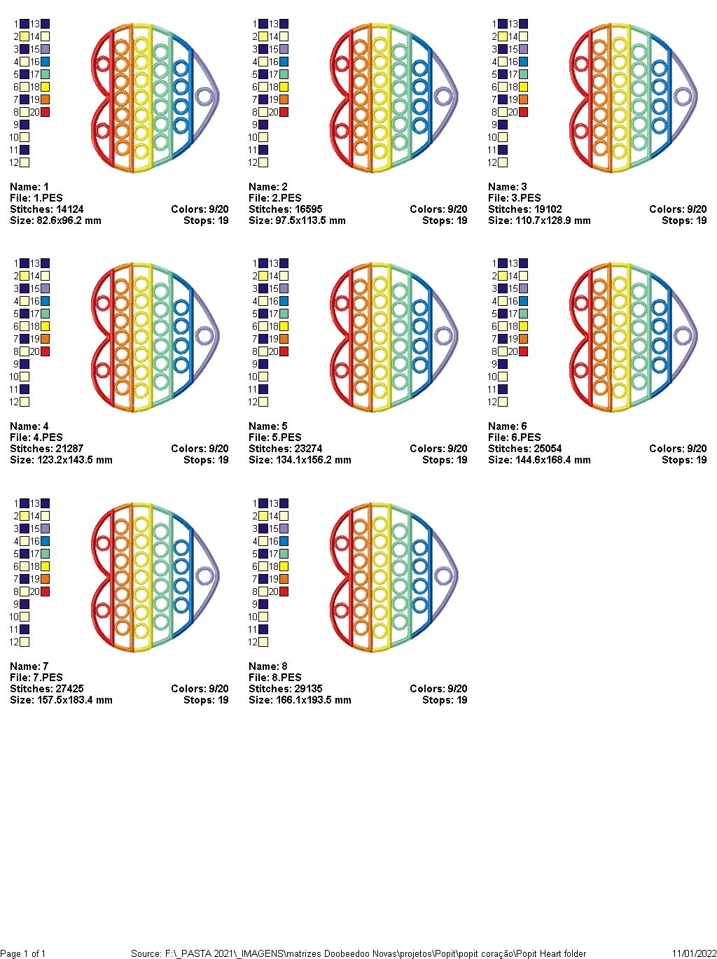 Heart Pop It - Applique - Machine Embroidery Design