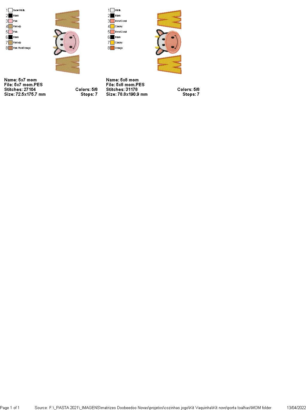 Cow Dish Towel Holder - ITH Project - Machine Embroidery Design