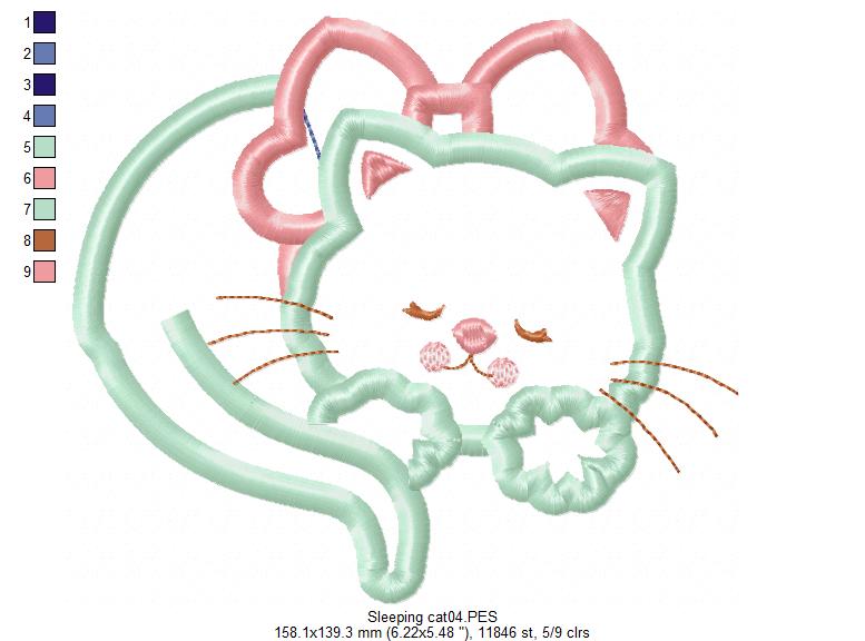 Sleeping Cat - Applique