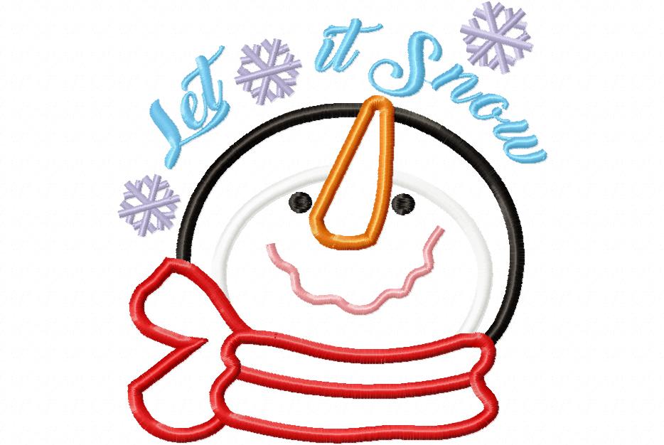 Snowman Let it Snow - Applique