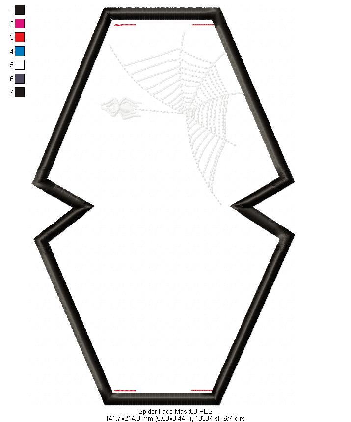 Spider ITH Face Mask - ITH Project - Machine Embroidery Design