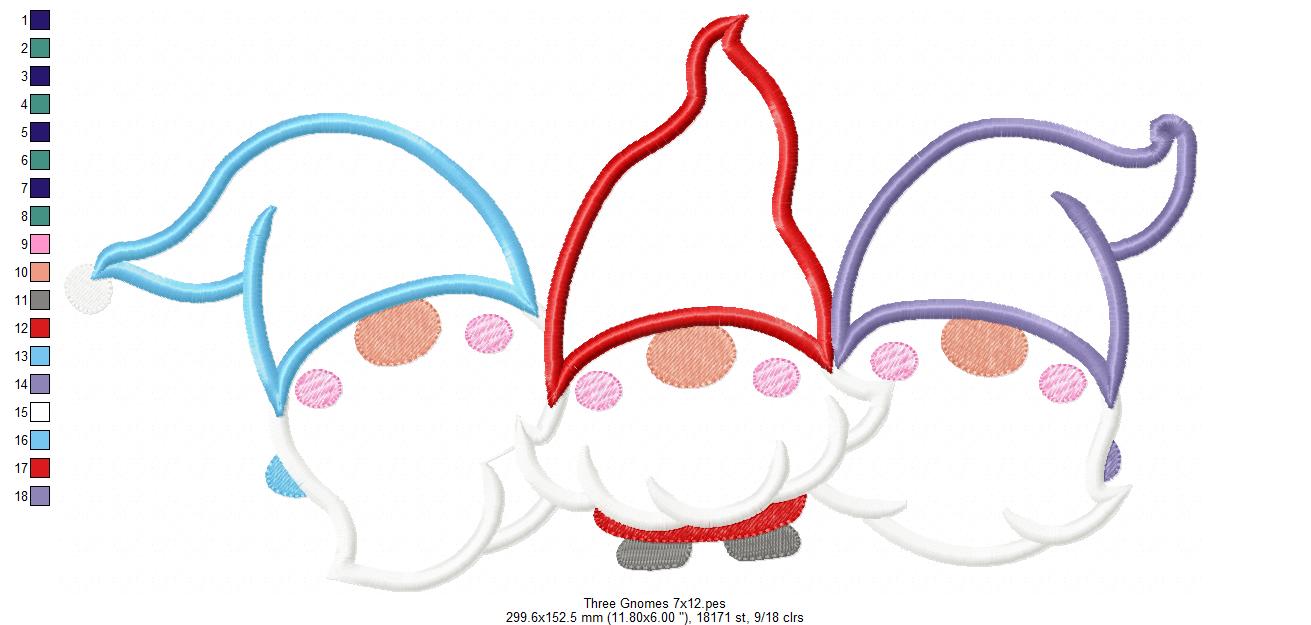 Three Gnomes - Applique