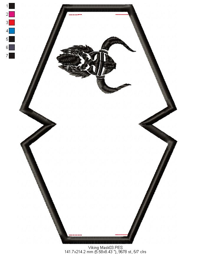 Viking ITH Face Mask - ITH Project - Machine Embroidery Design