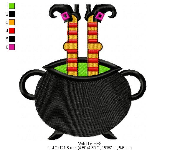 Witch - Fill Stich - Machine Embroidery Design