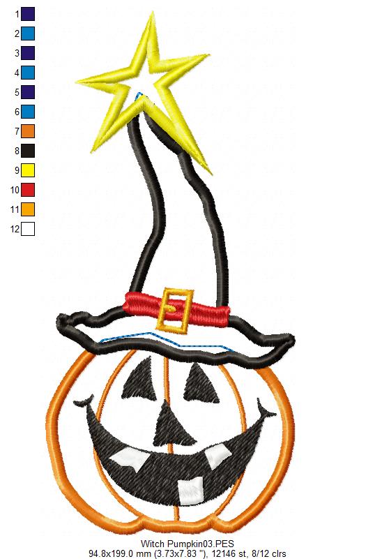 Witch Pumpkin - Applique