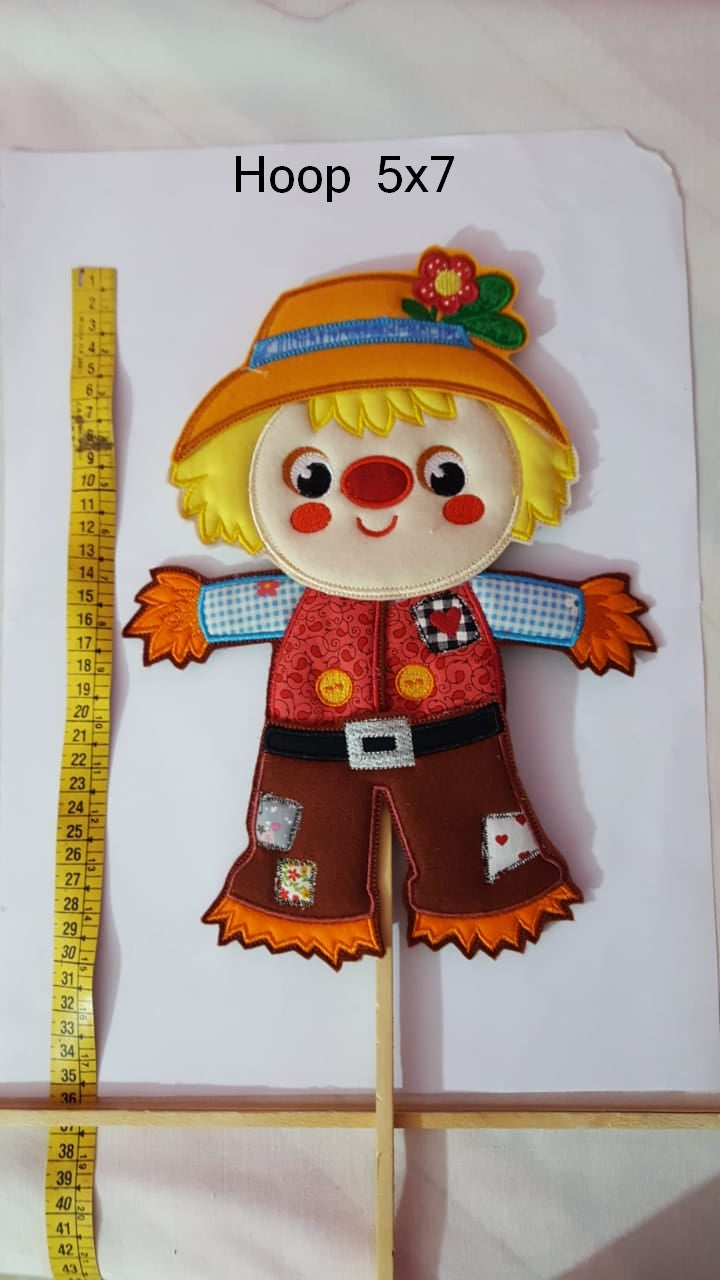 Scarecrow Ornament - ITH Project - Machine Embroidery Design