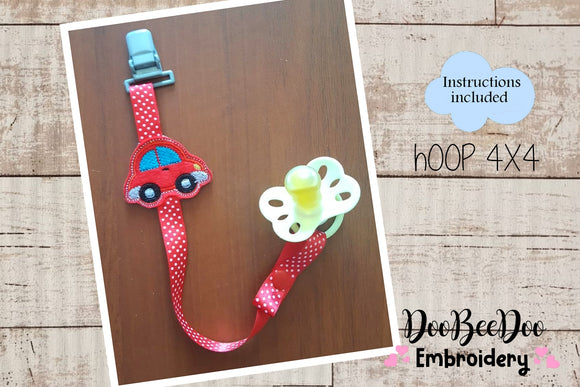 Car Pacifier Holder - ITH Project - Machine Embroidery Design