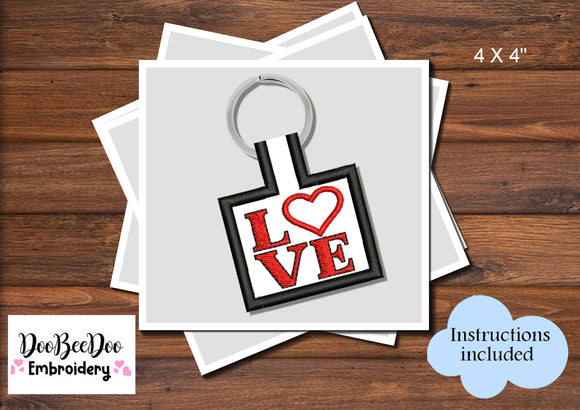 Love Keychain - ITH Project - Machine Embroidery Design
