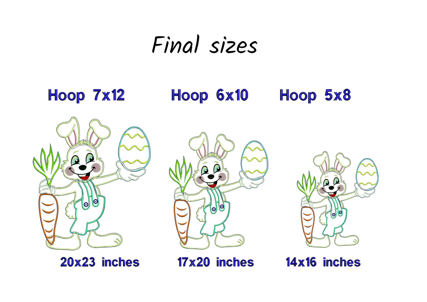 Easter Bunny Boy and Girl Vase Ornaments - ITH Project - Machine Embroidery Design
