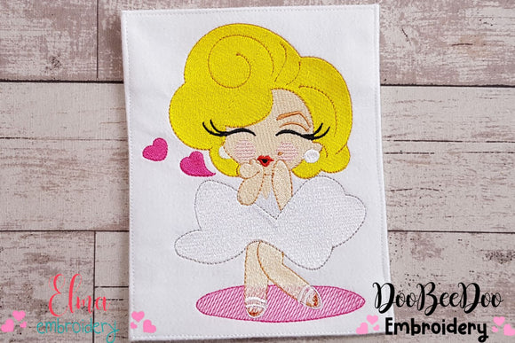 Cute Marilyn Monroe - Fill Stitch Embroidery