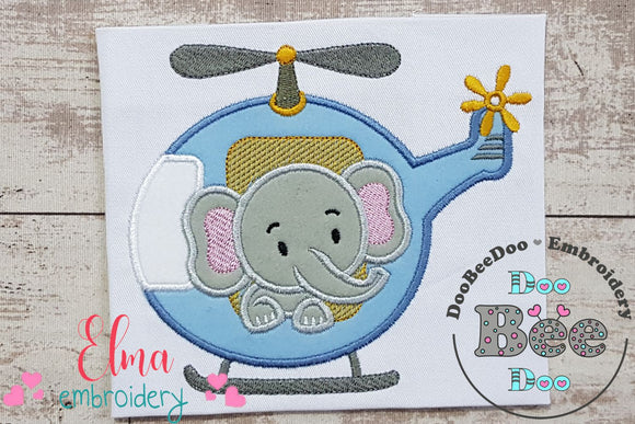 Elephant Boy in the Helicopter - Applique