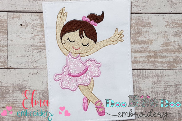 Graceful Ballerina - Applique - Machine Embroidery Design