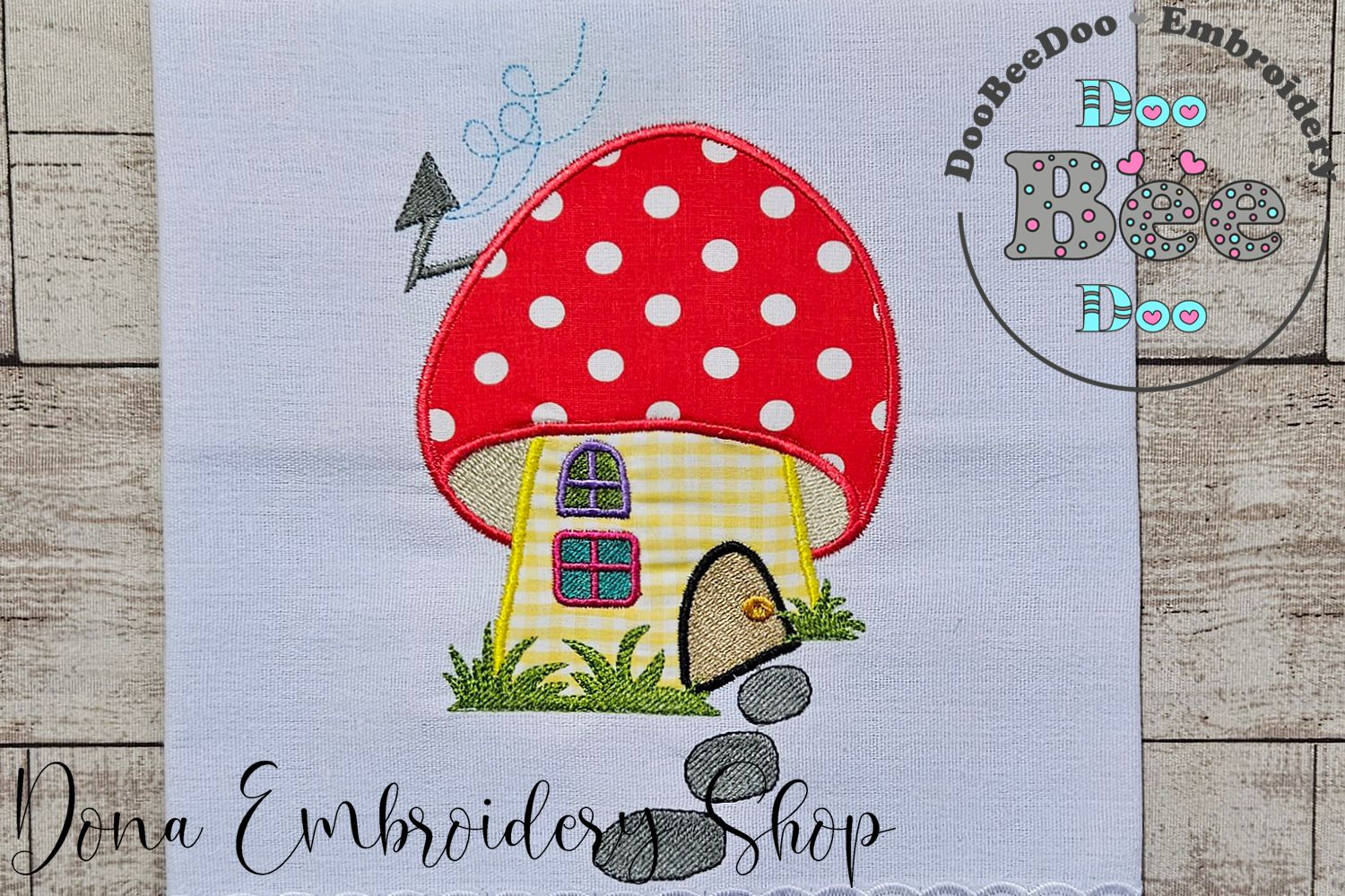 Mushroom House 2 - Applique – DooBeeDoo Machine Embroidery Designs