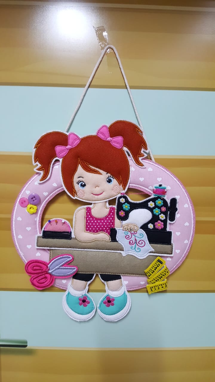 Sewing Girl Garland - ITH Project - Machine Embroidery Design