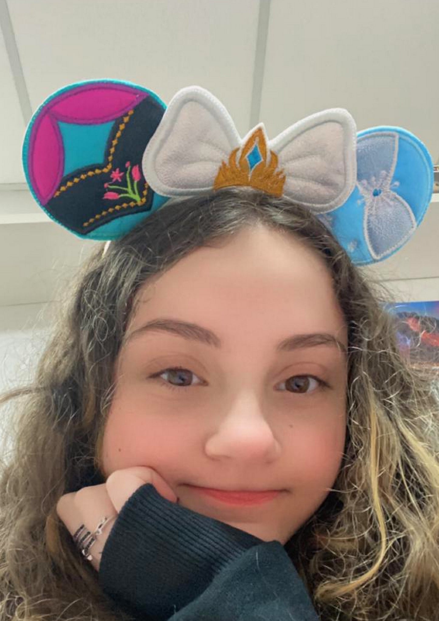 Elsa and Anna Frozen Mouse Ears Headband - ITH Project - Machine Embroidery Design