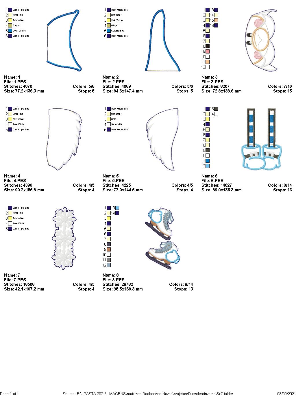 Winter Gnome Holding Ice Skates Ornament - ITH Project - Machine Embroidery Design