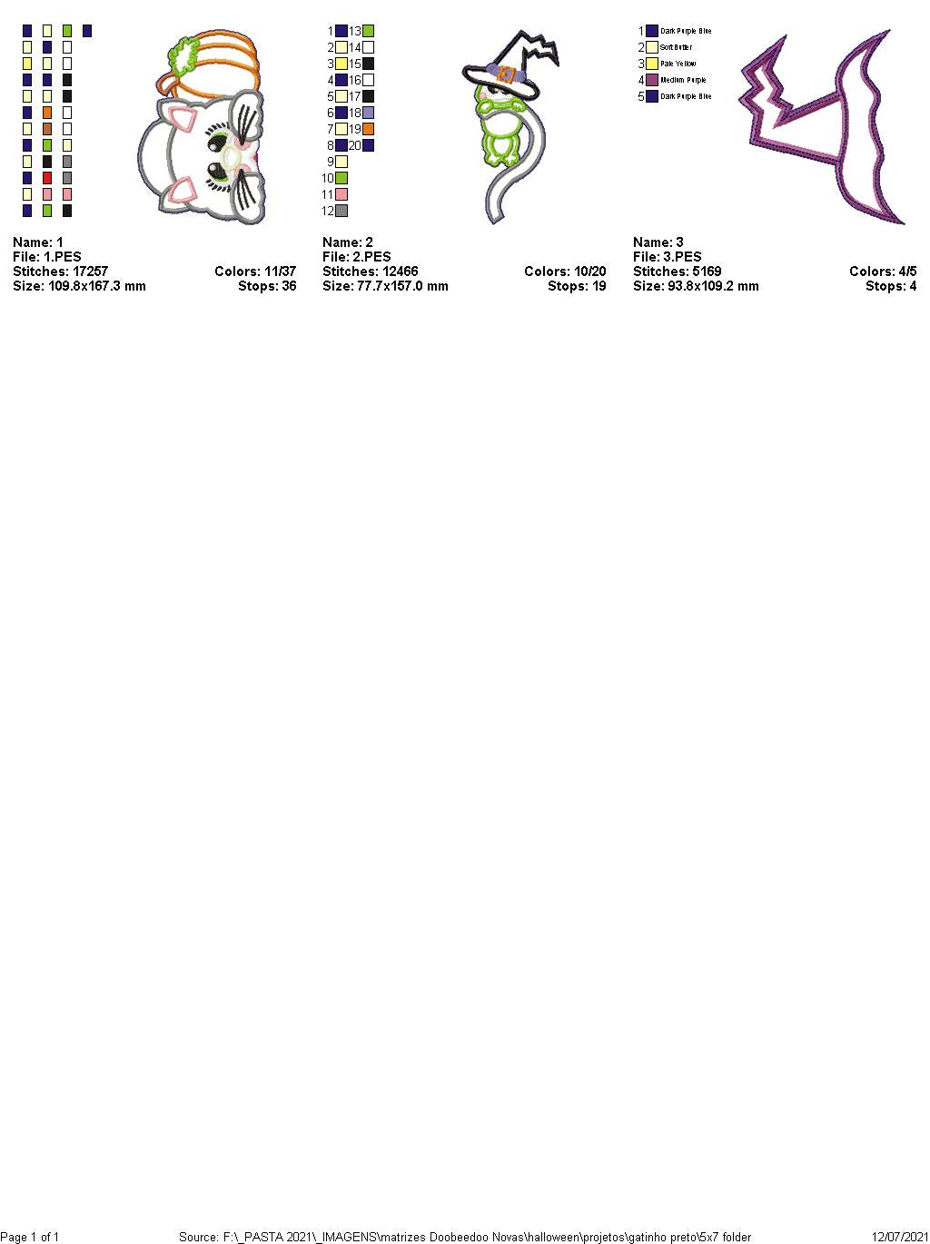 Halloween Kitty with Frog and Pumpkin Ornament - ITH Project - Machine Embroidery Design