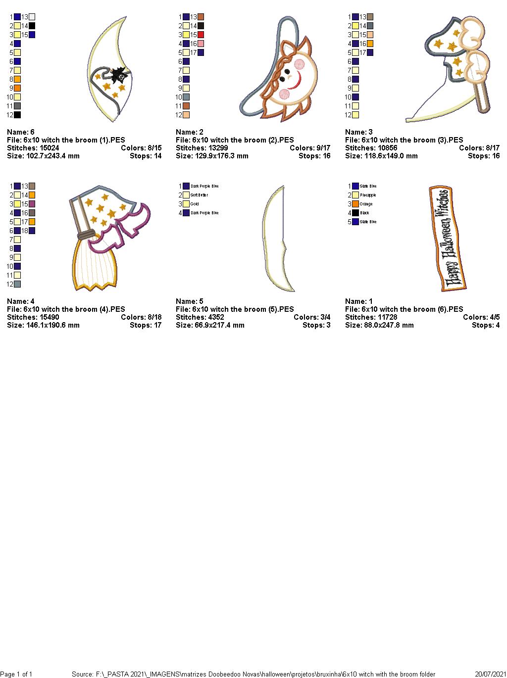 Halloween Witch Ornament - ITH Project - Machine Embroidery Design