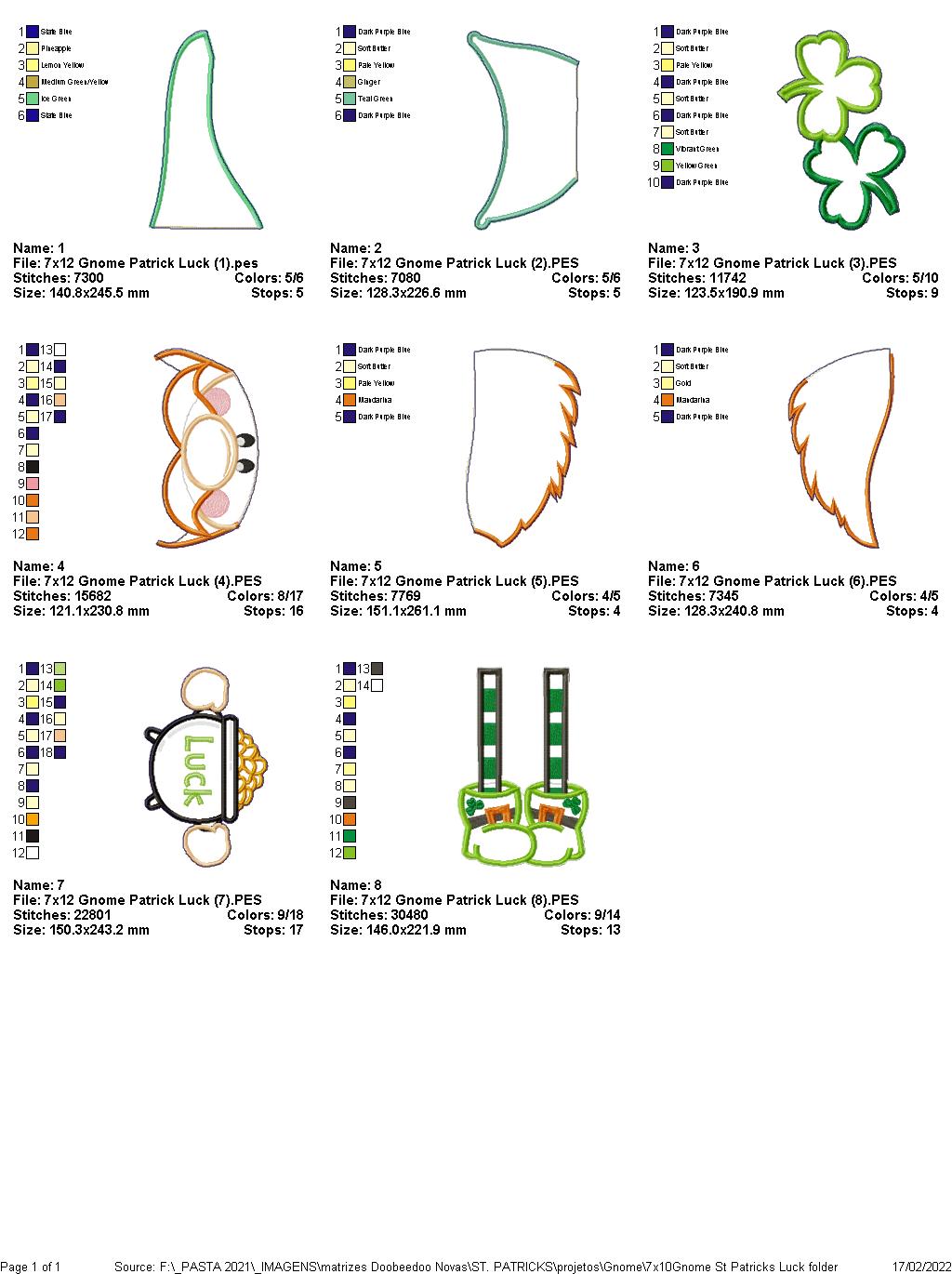 St. Patricks and Mardi Grass Gnomes - ITH Project - Machine Embroidery Design