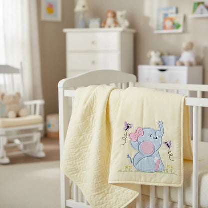 Sweet Elephant Girl - Appliqué - Machine Embroidery Design