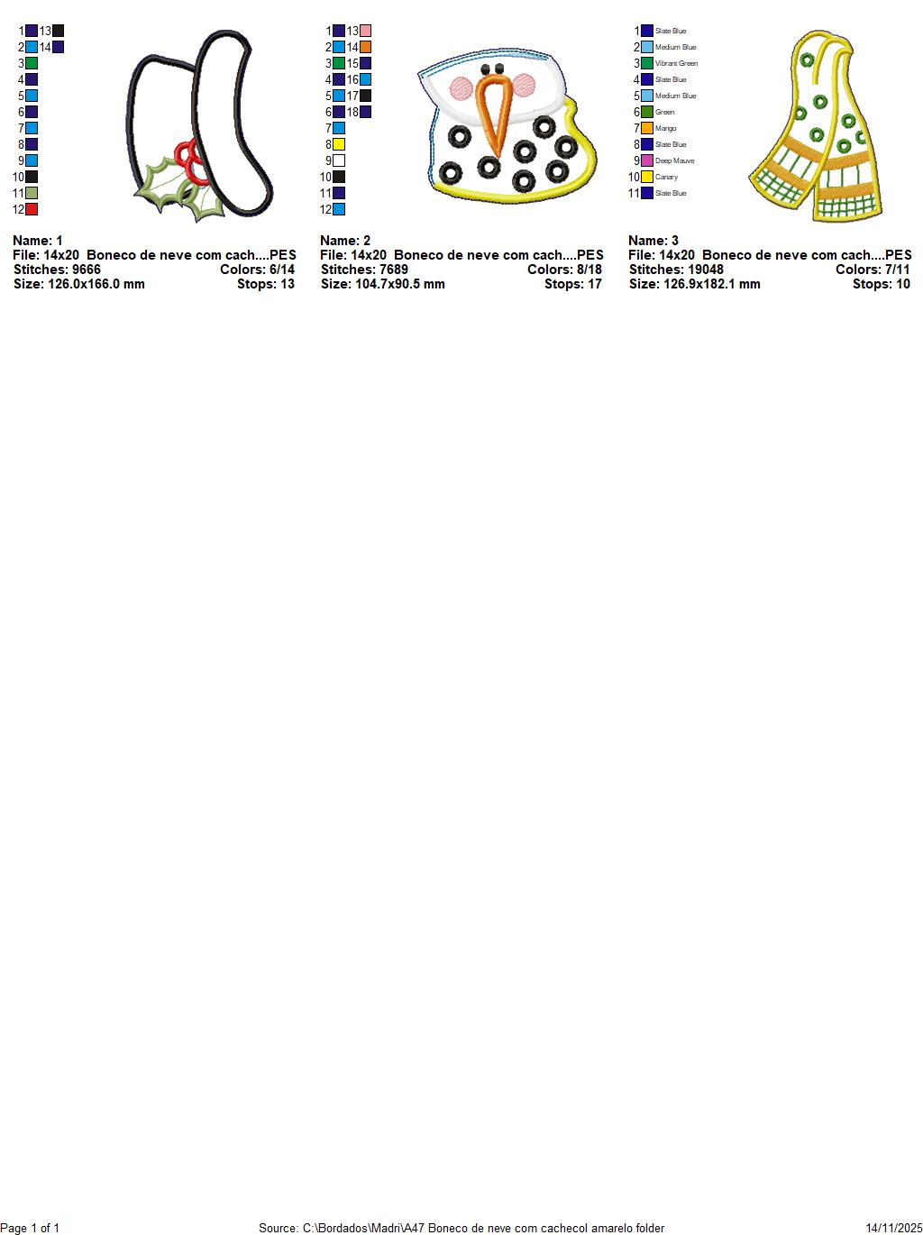 🎄 Snowman with Yellow Scarf Door Hanger – ITH Project – Machine Embroidery Design