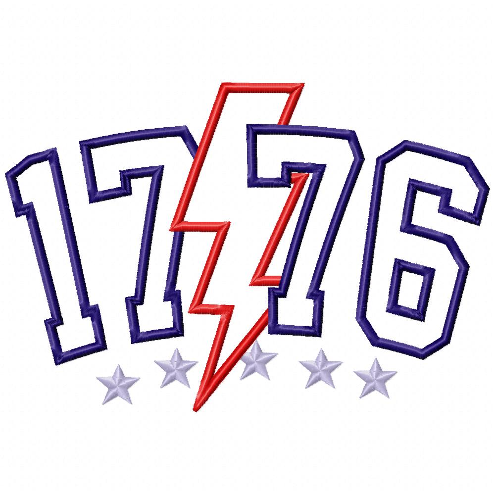 Independence Day 1776 4th of July - Applique - Machine Embroidery Design