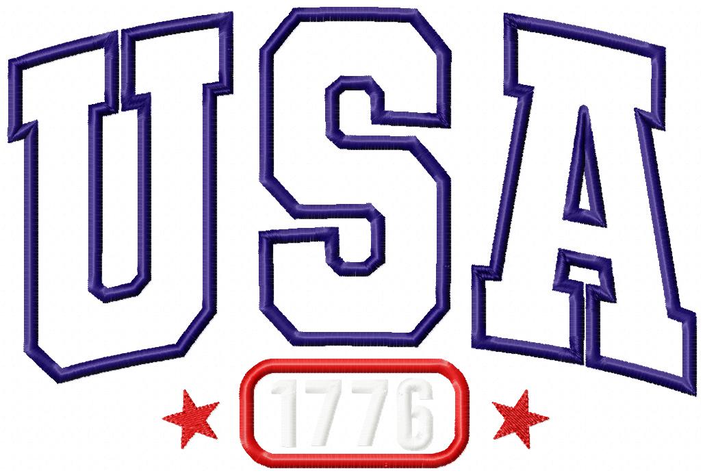 ⭐ Vintage USA 1776 Pride – Applique – Machine Embroidery Design