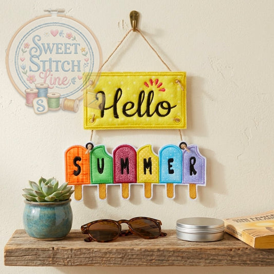 Hello Summer  - ITH Project - Machine Embroidery Design