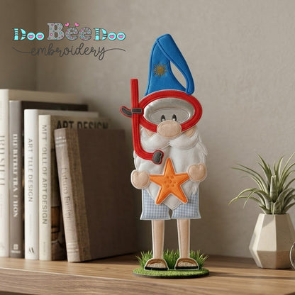 Summer Diver Gnome - ITH Project - Machine Embroidery Design