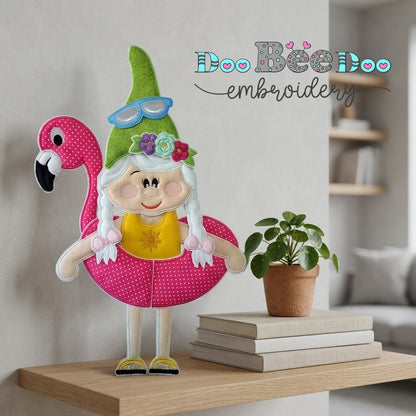 Summer Girl Gnome - ITH Project - Machine Embroidery Design