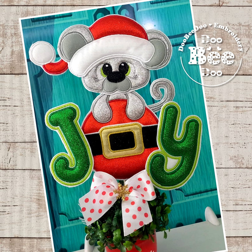 Christmas Mouse Joy - ITH Project - Machine Embroidery Design