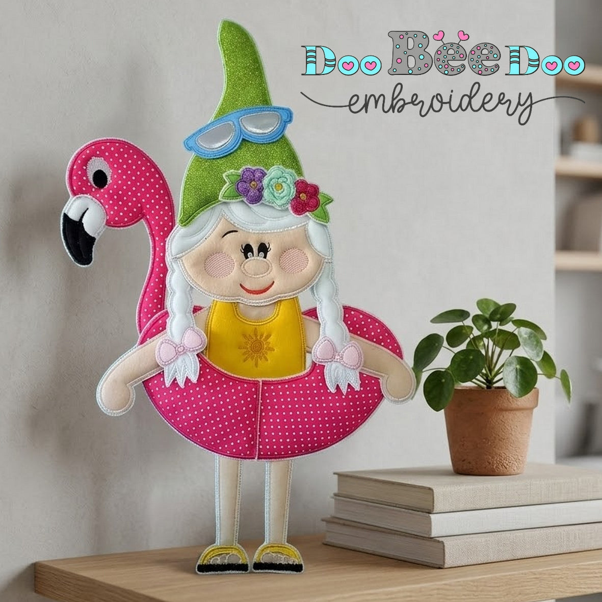 Summer Girl Gnome - ITH Project - Machine Embroidery Design