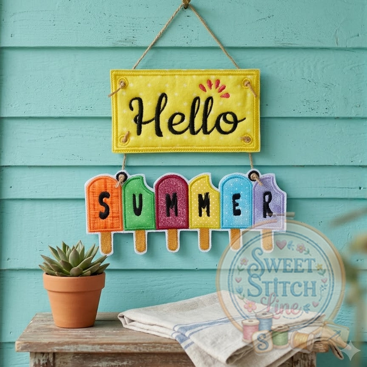 Hello Summer  - ITH Project - Machine Embroidery Design