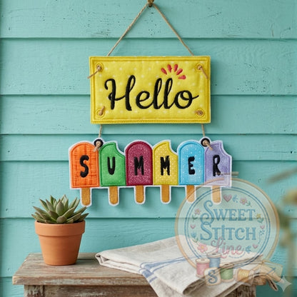 Hello Summer  - ITH Project - Machine Embroidery Design