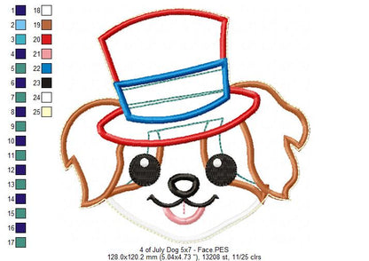 Dog 4th of July - ITH Project - Machine Embroidery Design