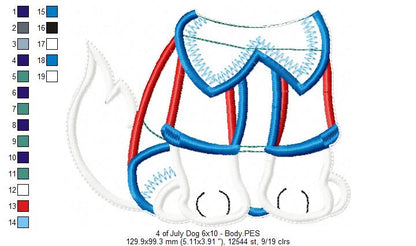 Dog 4th of July - ITH Project - Machine Embroidery Design