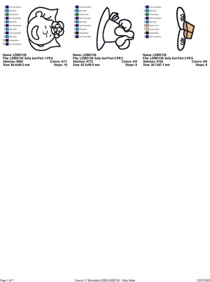 Sally – ITH Project – Machine Embroidery Design