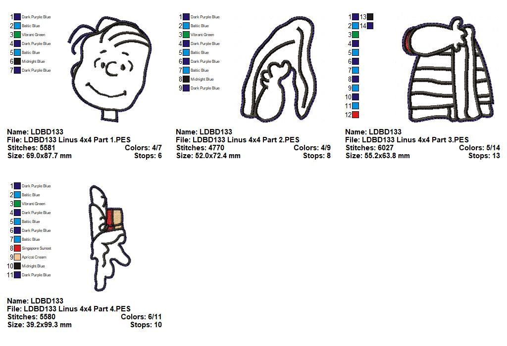 Linus – ITH Project – Machine Embroidery Design – DooBeeDoo Machine ...