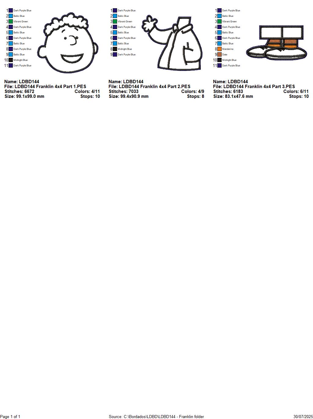 Franklin – ITH Project – Machine Embroidery Design