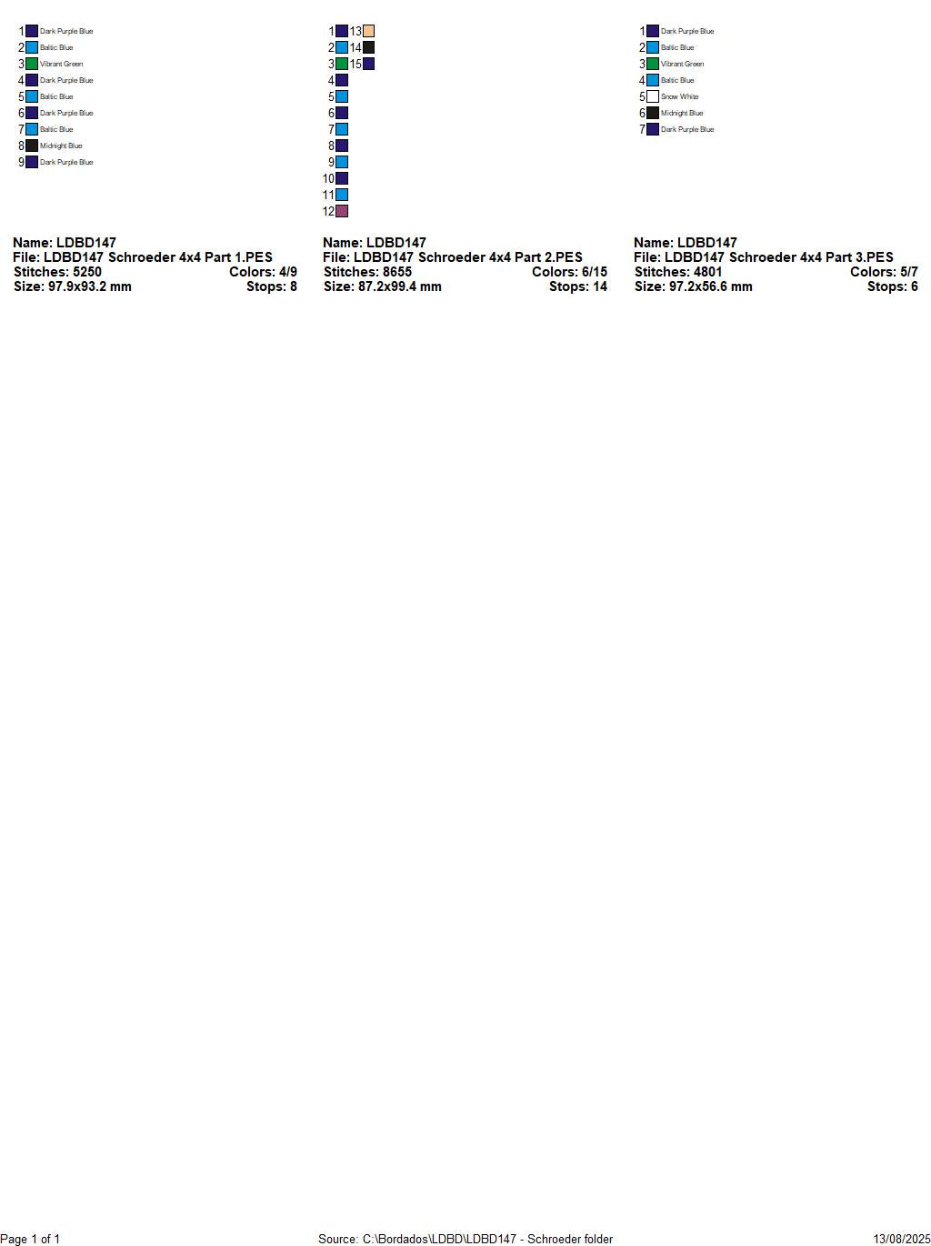 Schroeder – ITH Project – Machine Embroidery Design