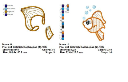 Little Goldfish 3D – ITH Project – Machine Embroidery Design