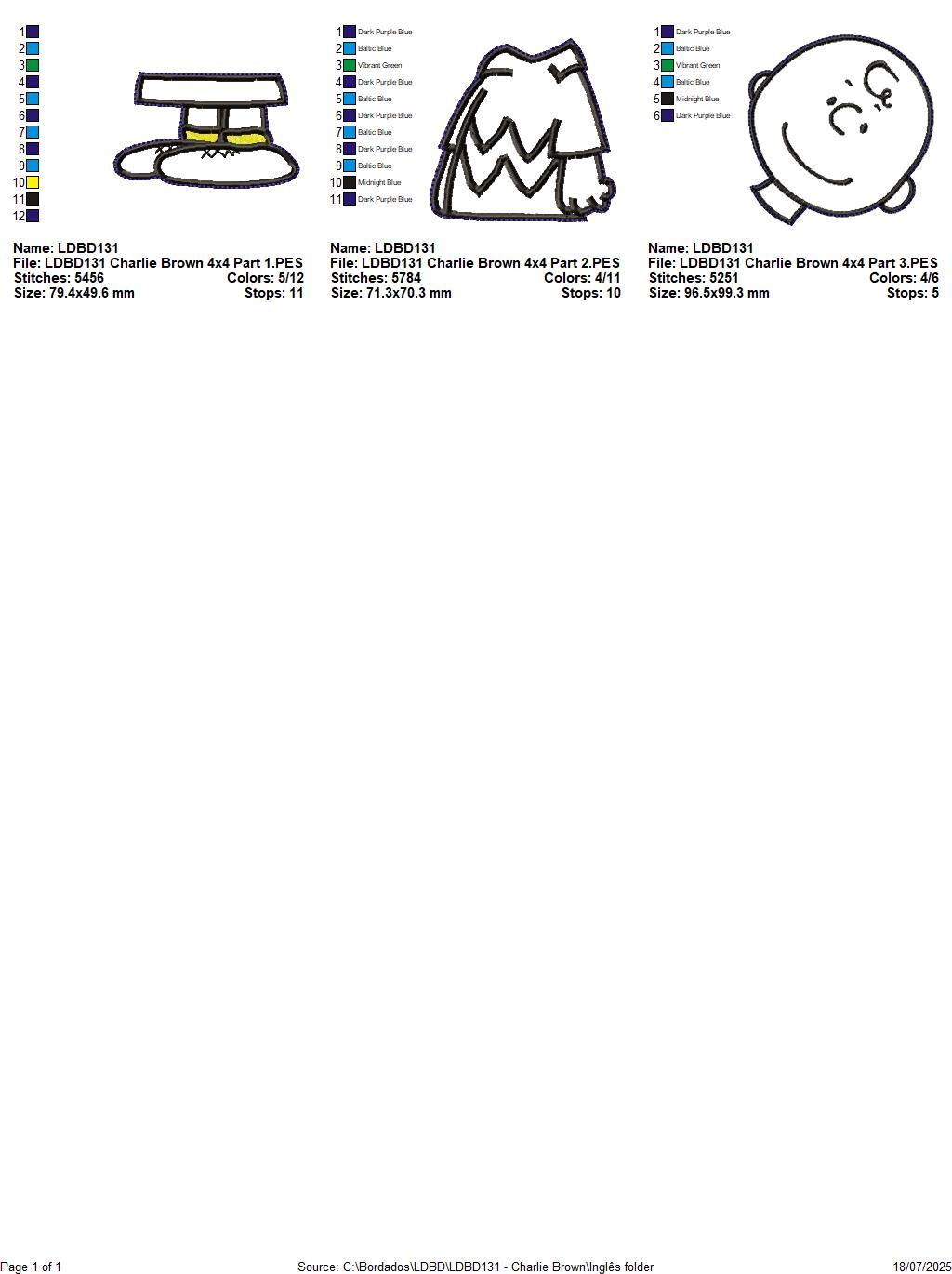 Charlie Brown – ITH Project – Machine Embroidery Design