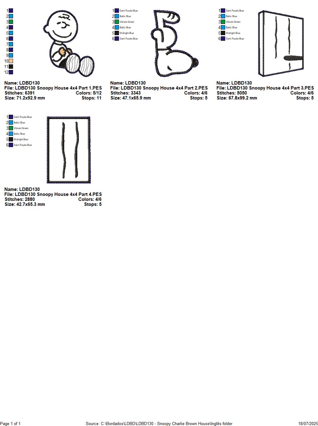 Snoopy and Charlie Brown Doghouse - ITH Project - Machine Embroidery Design